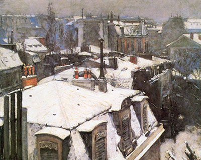 Gustave Caillebotte Vue de toits reproduction-de-tableau