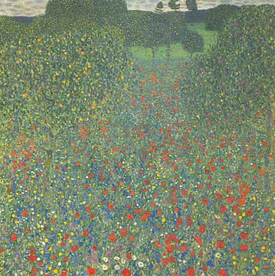 Gustave Klimt Champ de pavot reproduction-de-tableau