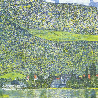 Gustave Klimt Litzberg sur l'Attersee reproduction-de-tableau