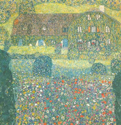 Gustave Klimt Villa sur l'Attersee reproduction-de-tableau