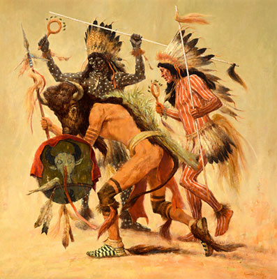 Henneth Riley Mandan Buffalo Dance reproduction-de-tableau