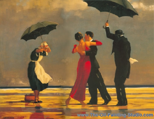 Jack Vettriano Le majordome chantant reproduction-de-tableau