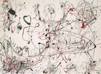 Jackson Pollock Numéro 4, 1948: gris et rouge reproduction-de-tableau