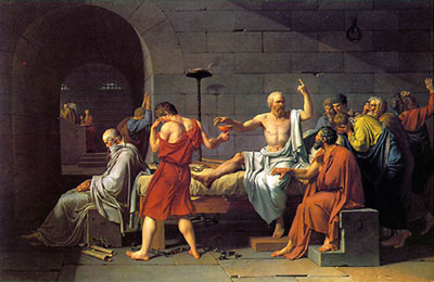 Jacques-Louis David La mort de Socrate reproduction-de-tableau