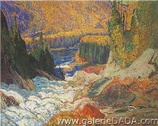 James E. H. MacDonald Chutes rivière Montréal reproduction-de-tableau