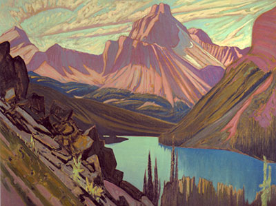 James E. H. MacDonald Lac Ohara et Cathedral Mountain reproduction-de-tableau