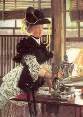 James Tissot Heure du thé reproduction-de-tableau