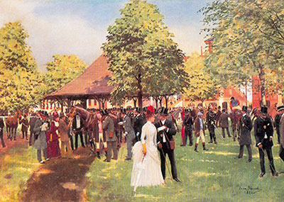 Jean Beraud L'enclos d'Auteuil reproduction-de-tableau