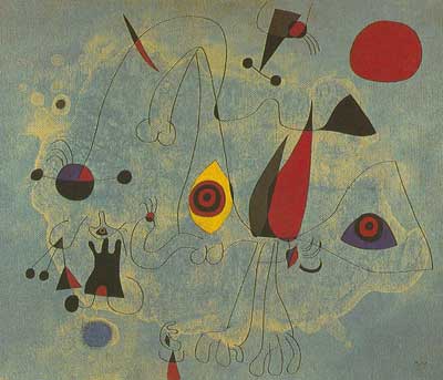 Joan Miro Le combat des taureaux reproduction-de-tableau