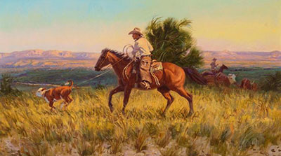 Joe Beeler Ropin le fugitif reproduction-de-tableau