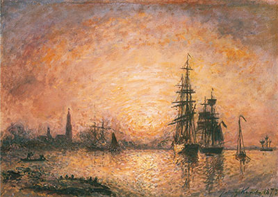 Johann Barthold Jongkind Bateaux à Anvers reproduction-de-tableau