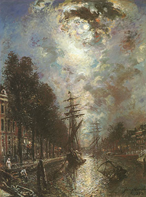 Johann Barthold Jongkind Canal à Rotterdam reproduction-de-tableau