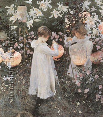 John Singer Sargent Carnation, Lily, Lily, Rose reproduction-de-tableau