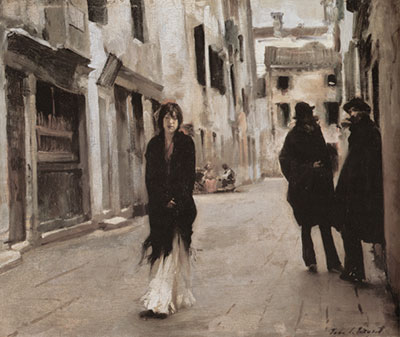 John Singer Sargent Une rue à Venise reproduction-de-tableau