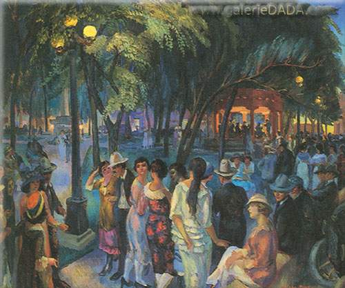 John Sloan Musique au Plaza reproduction-de-tableau