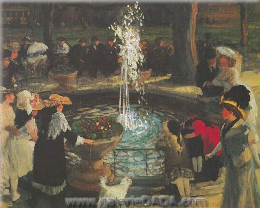 John Sloan Throbbing Fountain Maddison Square reproduction-de-tableau