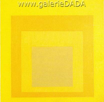 Josef Albers étude pour hommage à la membrane dorée carrée reproduction-de-tableau