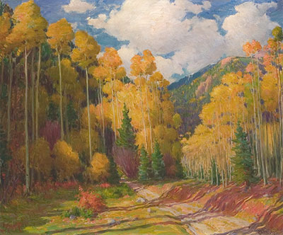 Joseph Henry Sharp Aspen, Hondo Creek reproduction-de-tableau