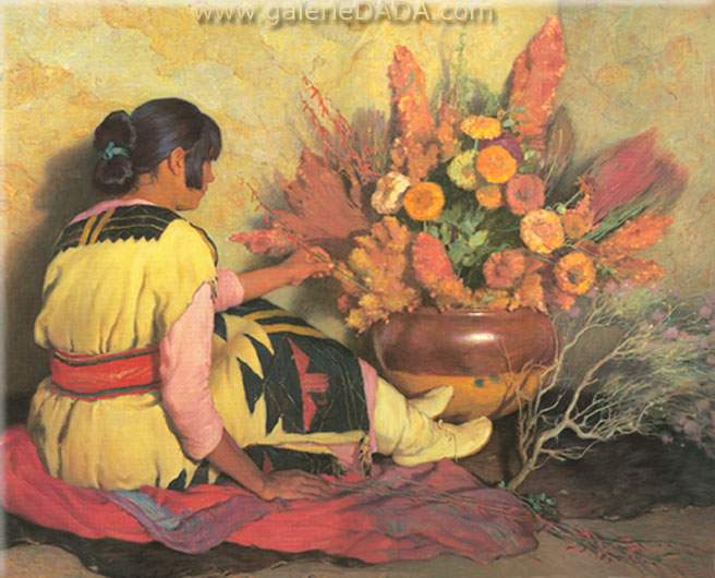 Joseph Henry Sharp Crucita une fille indienne de Taos reproduction-de-tableau