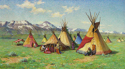 Joseph Henry Sharp Le Teepee médicinal reproduction-de-tableau