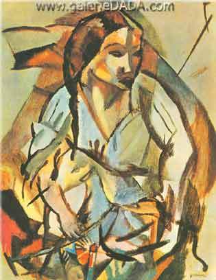 Jules Pascin Portrait d'une femme reproduction-de-tableau