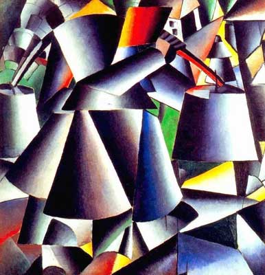 Kasimar Malevich Dynamique de la femme paysanne reproduction-de-tableau