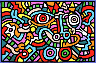 Keith Haring Sans titre 1986c reproduction-de-tableau