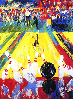 Leroy Neiman Grève d'un million de dollars Earl Anthony reproduction-de-tableau