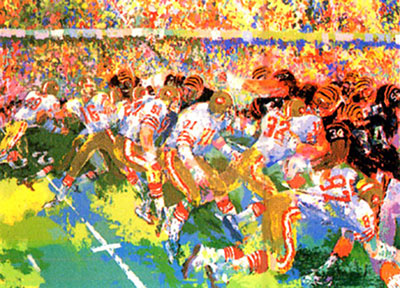 Leroy Neiman Silverdrome Superbowl reproduction-de-tableau