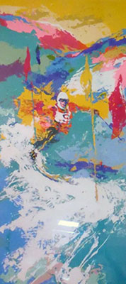 Leroy Neiman Skieur alpin reproduction-de-tableau