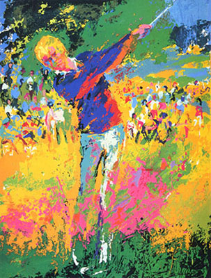 Leroy Neiman Tee shot Jack Nicklaus reproduction-de-tableau