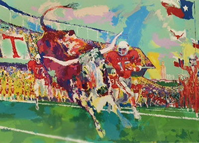 Leroy Neiman Texas Longhorns reproduction-de-tableau