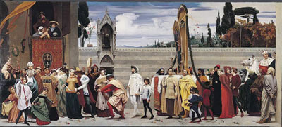 Lord Frederic Leighton La célèbre Madone de Cimabue reproduction-de-tableau