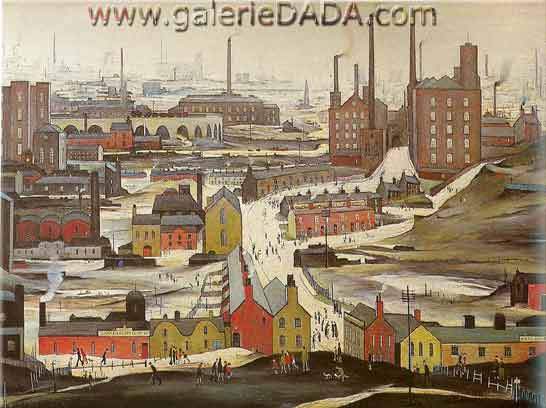 L.S. Lowry Ashton-underlyne reproduction-de-tableau