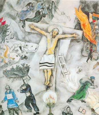 Marc Chagall Cruxifixion blanc reproduction-de-tableau