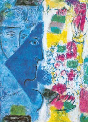 Marc Chagall Le visage bleu reproduction-de-tableau