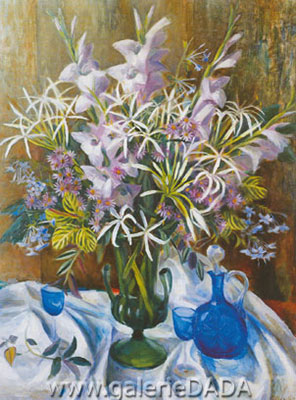 Margaret Hannah Olley Nature morte avec Blue JUG reproduction-de-tableau