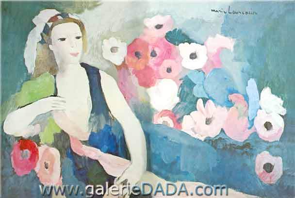 Marie Laurencin Jeune femme avec anémones reproduction-de-tableau