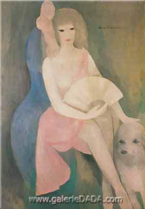 Marie Laurencin Jeune femme avec Fan reproduction-de-tableau