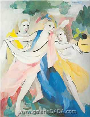 Marie Laurencin Trois jeunes filles reproduction-de-tableau