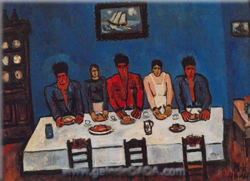 Marsden Hartley Le dernier repas des pêcheurs reproduction-de-tableau