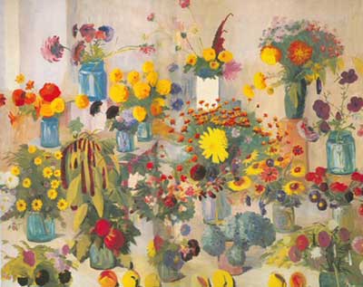 Martiros Saryan Fleurs pour les Arméniens morts à la guerre reproduction-de-tableau