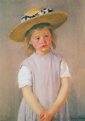 Mary Cassett Enfant dans un chapeau de paille reproduction-de-tableau