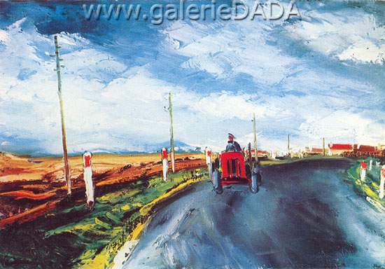 Maurice de Vlaminck Le tracteur rouge reproduction-de-tableau