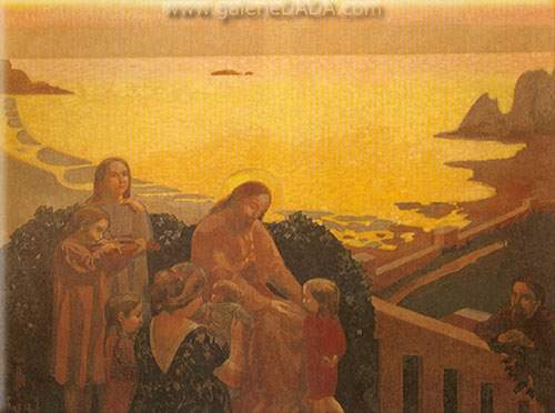 Maurice Denis Christ recevant les enfants reproduction-de-tableau