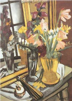 Max Beckmann Nature morte avec Violet Dahlias reproduction-de-tableau