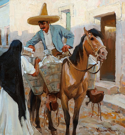 Maynard Dixon El Lechero (le laitier), Guadalajara, Mexique reproduction-de-tableau