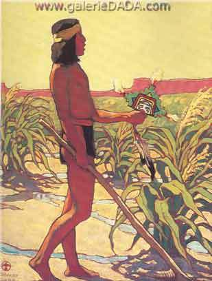 Maynard Dixon Garde des champs de maïs reproduction-de-tableau