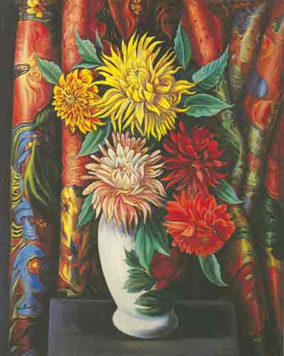 Moise Kisling Dahlias reproduction-de-tableau