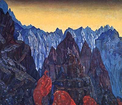 Nicholas Roerich Le cri du serpent reproduction-de-tableau